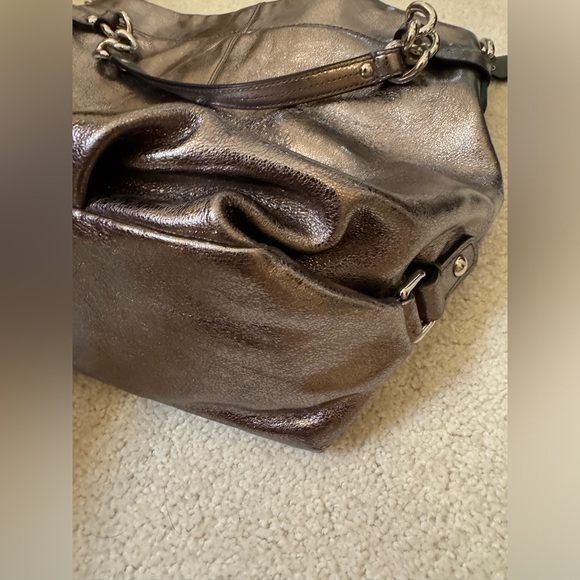 Coach Brooke Convertible Pewter Silver Metallic Shoulder Bag like new - Picture 9 of 16